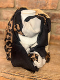 Black, White & Tan Leopard Print Scarf