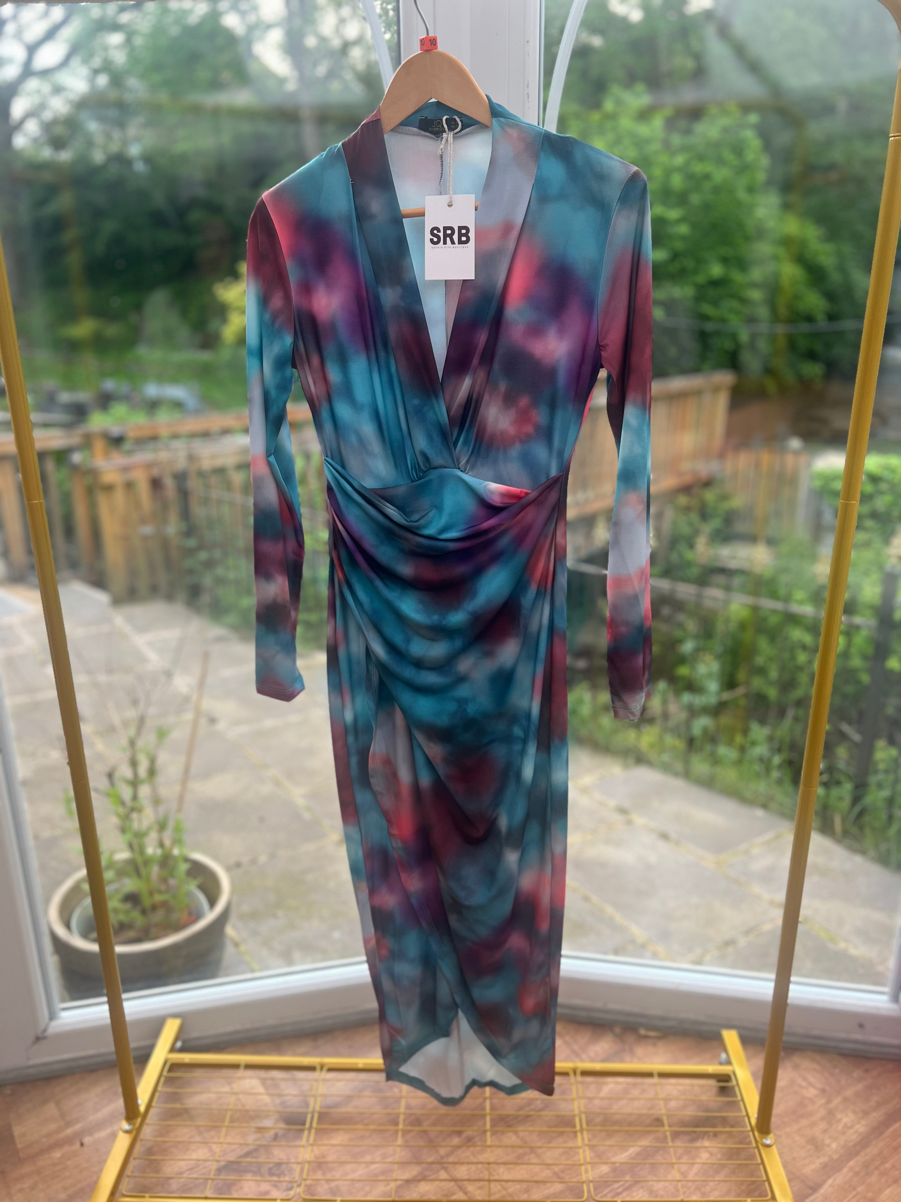 Turquoise wrap dress