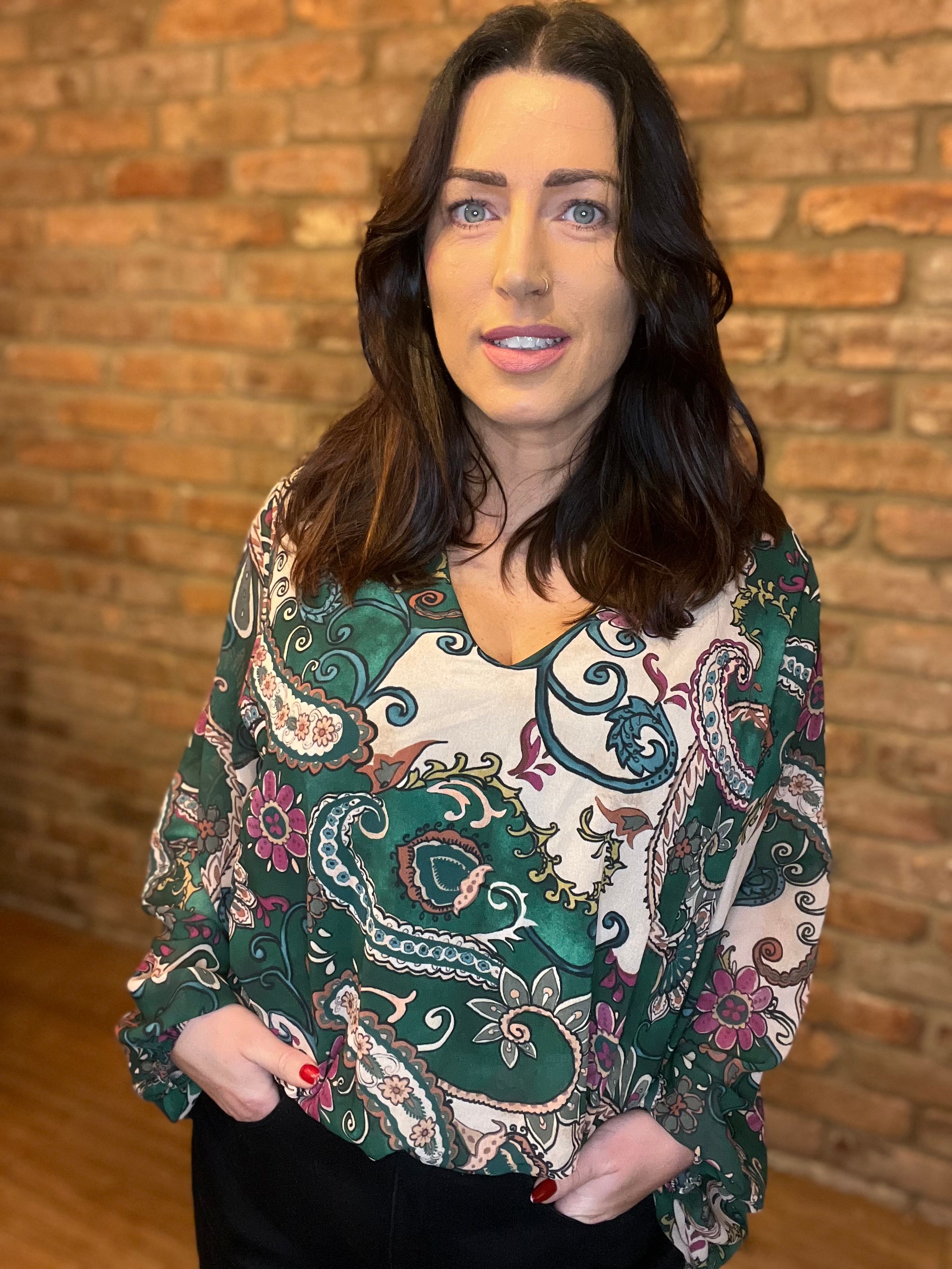 Paisley print top