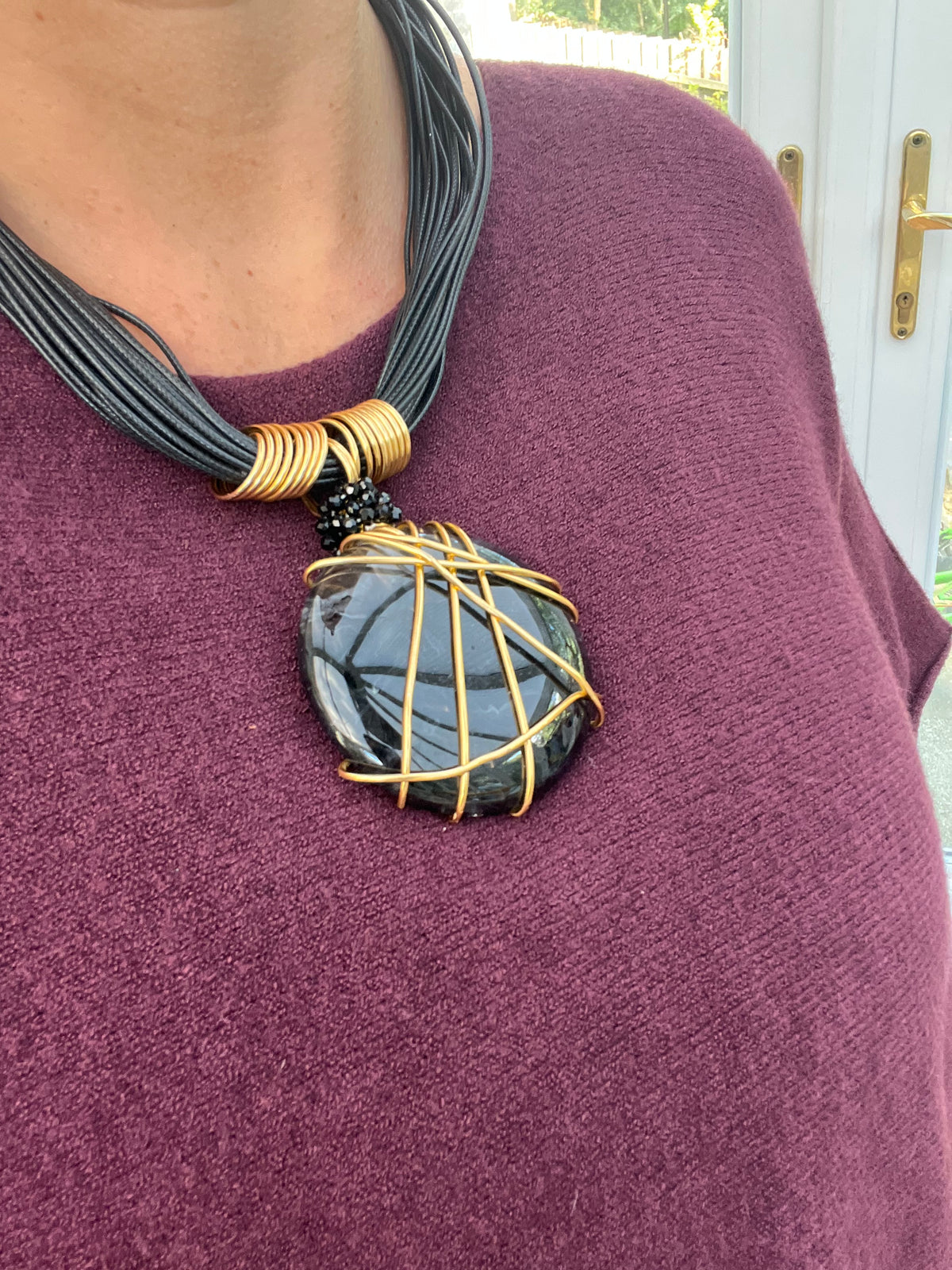 Black Statement Pendant Necklace
