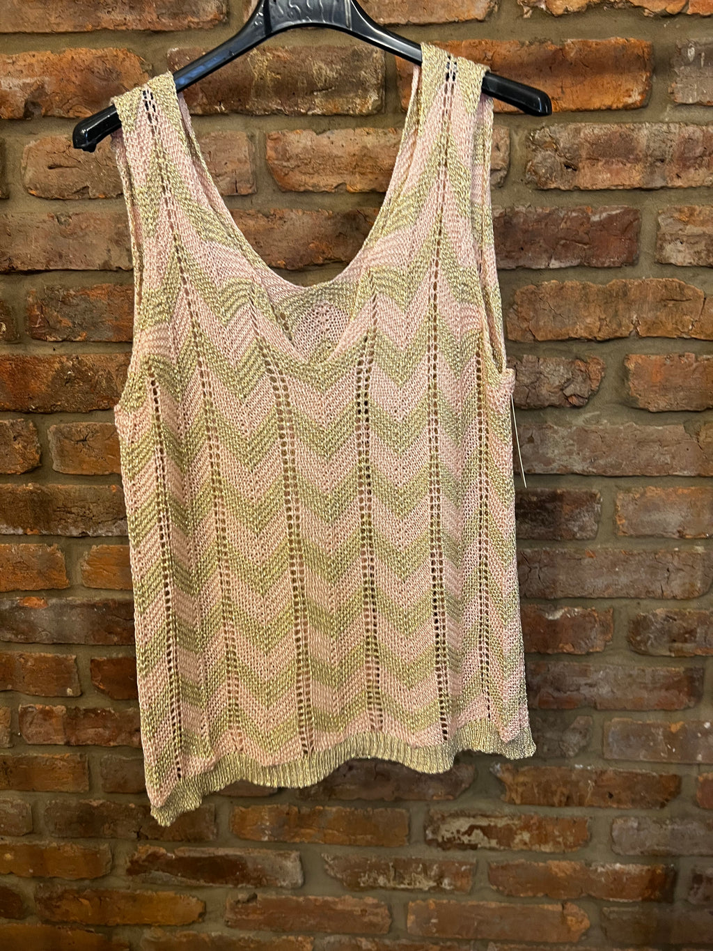 Gold and pink crochet vest