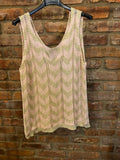 Gold and pink crochet vest