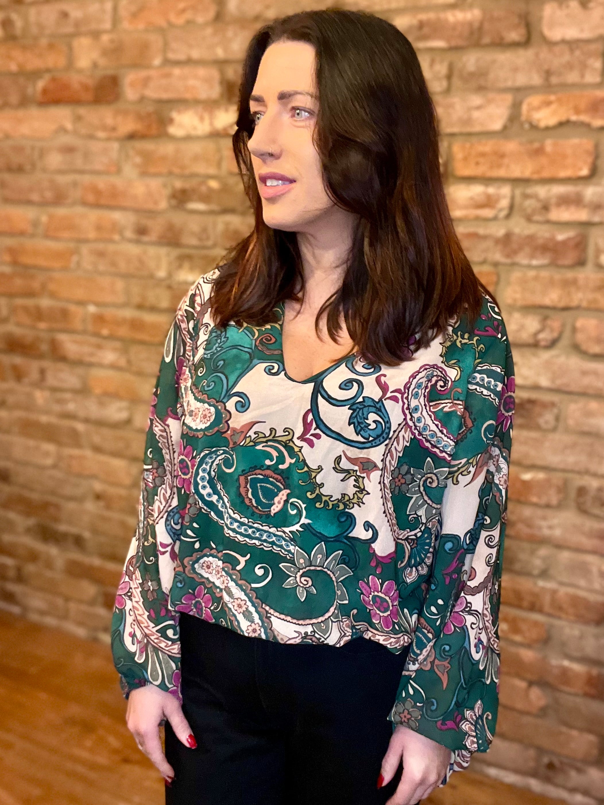 Paisley print top