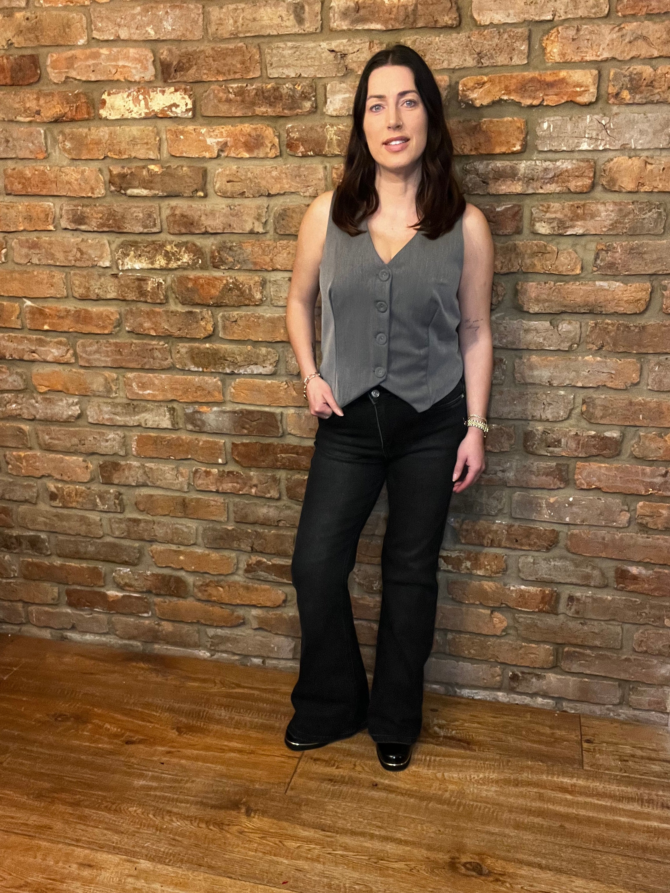 Grey button waistcoat