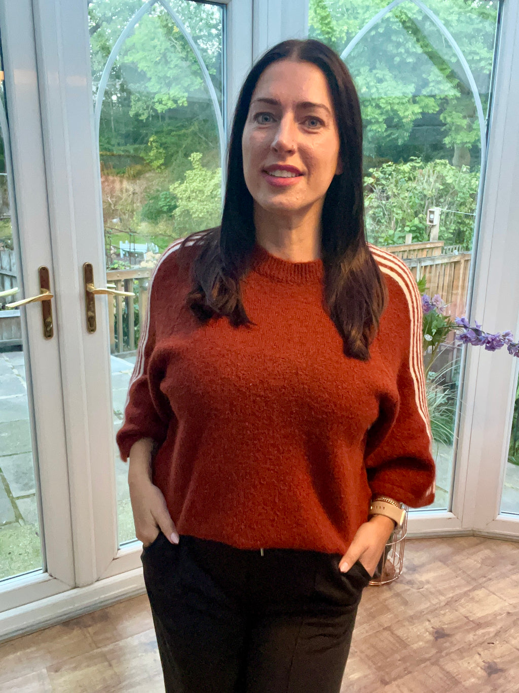 Rust 3/4 sleeve jumper