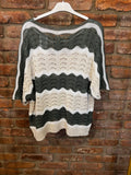 Khaki and beige crochet top