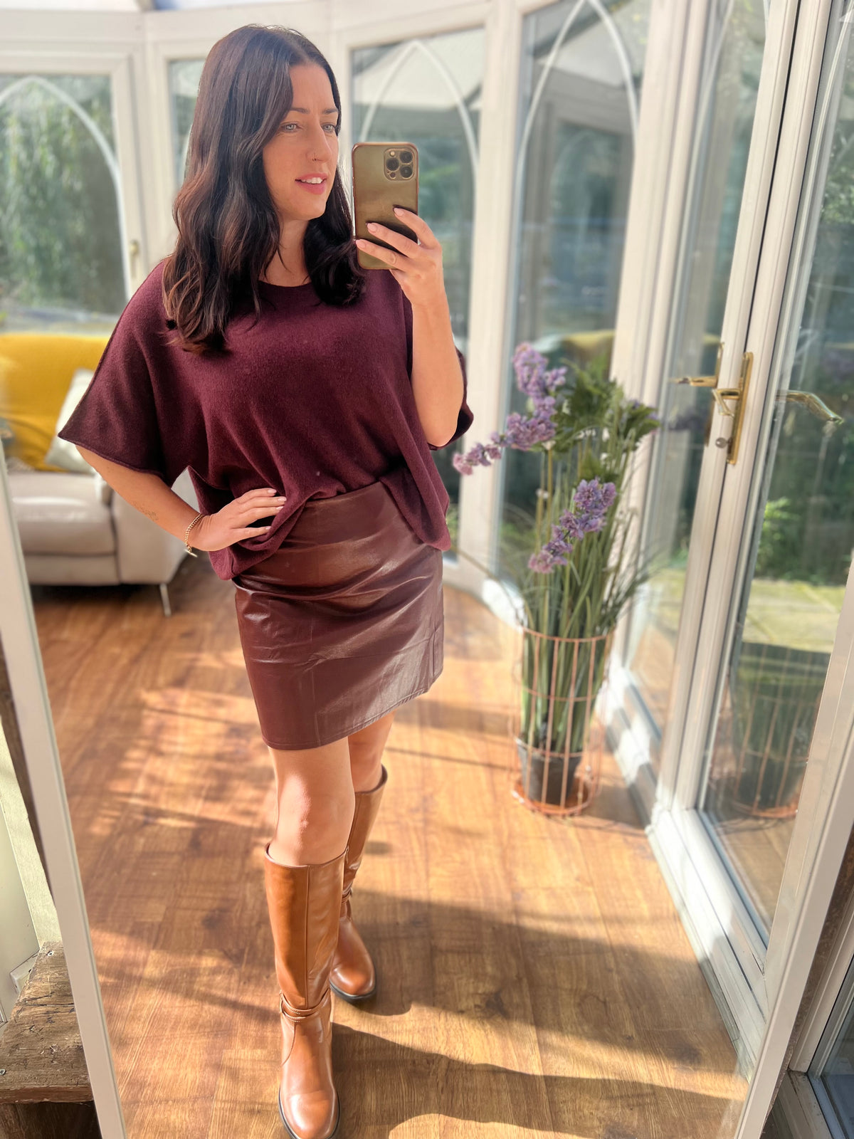 Burgundy soft knit jumper