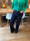 Dark denim flared jeans