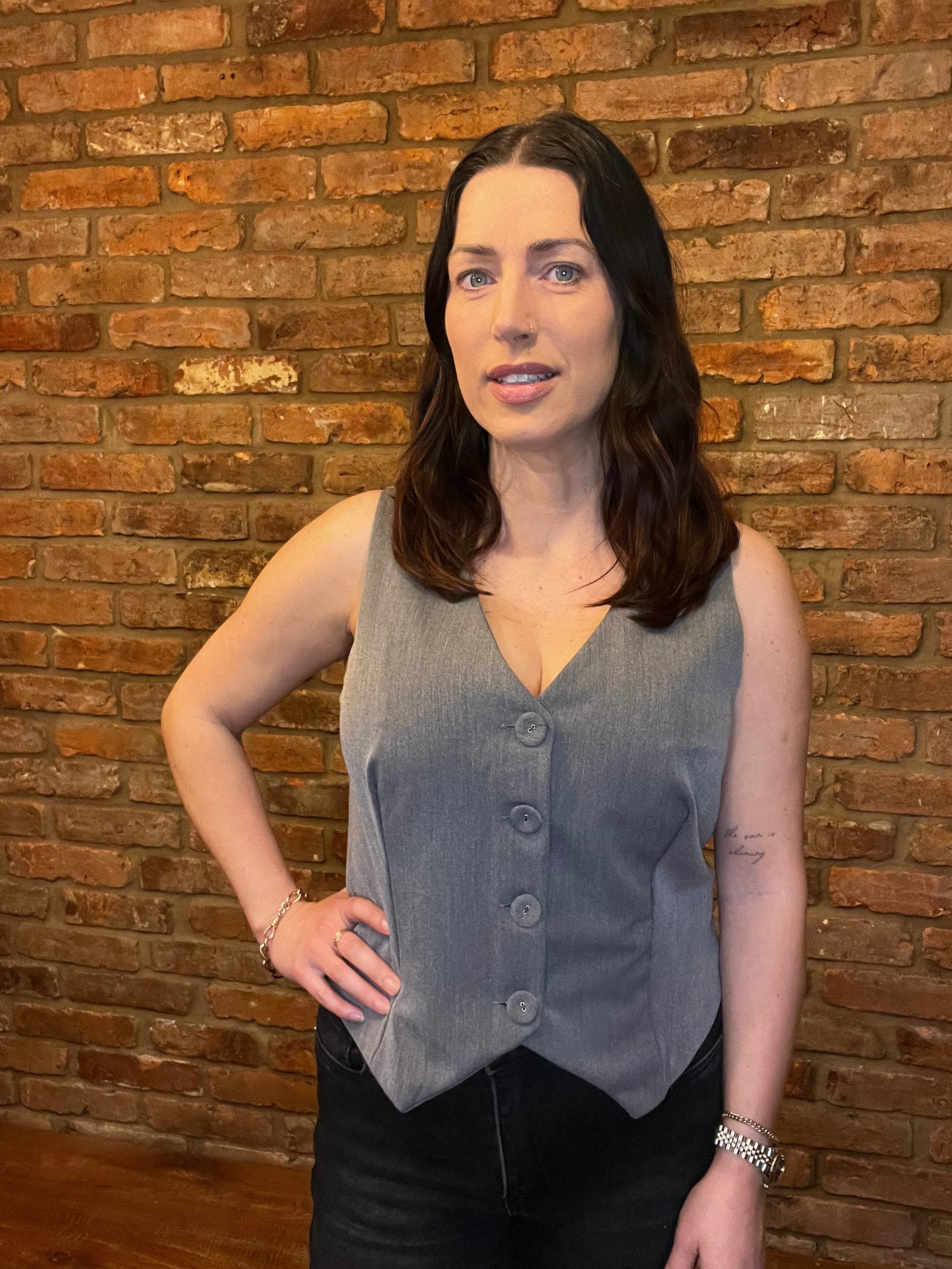 Grey button waistcoat