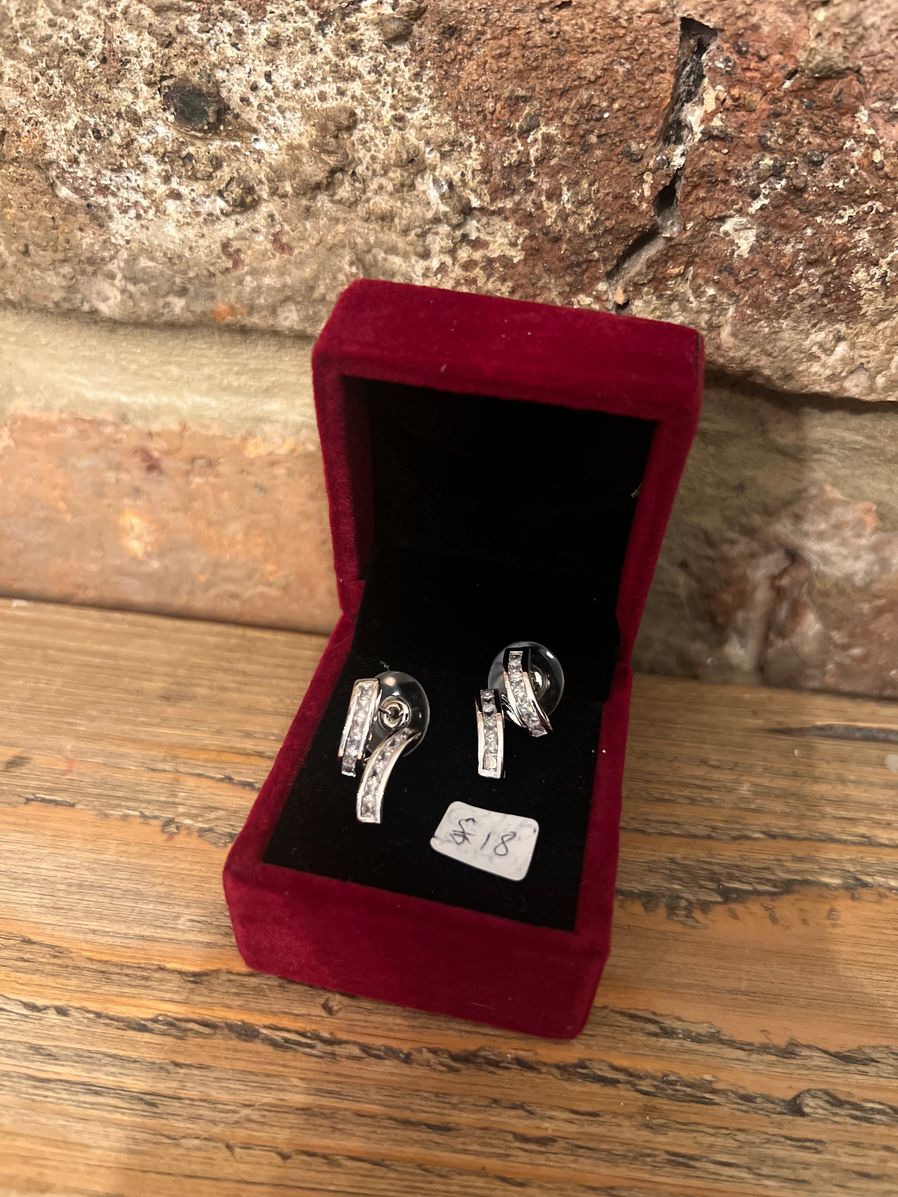 Silver double tier earrings