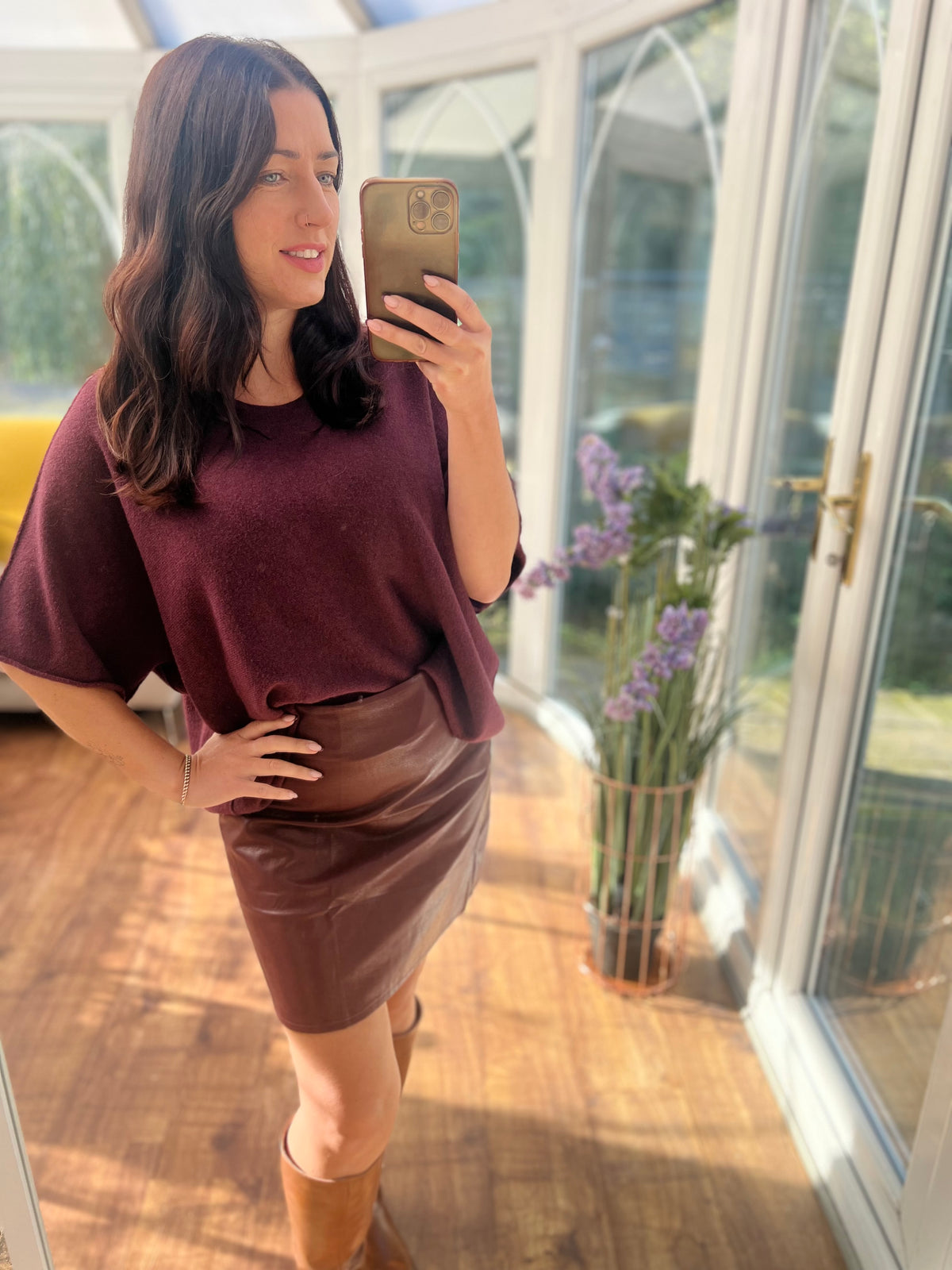Burgundy soft knit jumper