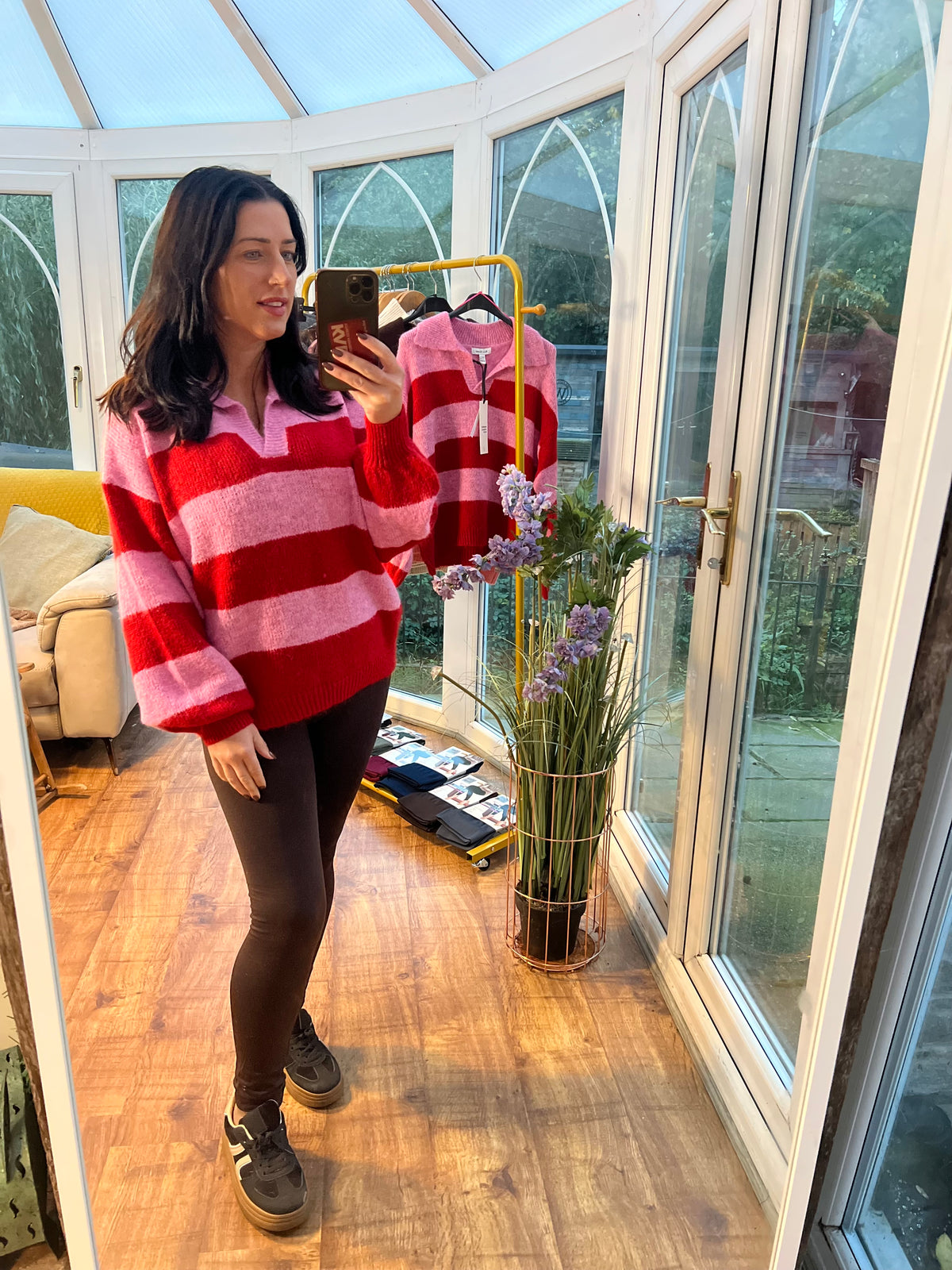 Pink and red stripped jumper