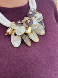 Neutral coloured statement necklace