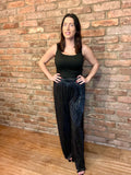 Pleated Black Shimmer Trousers