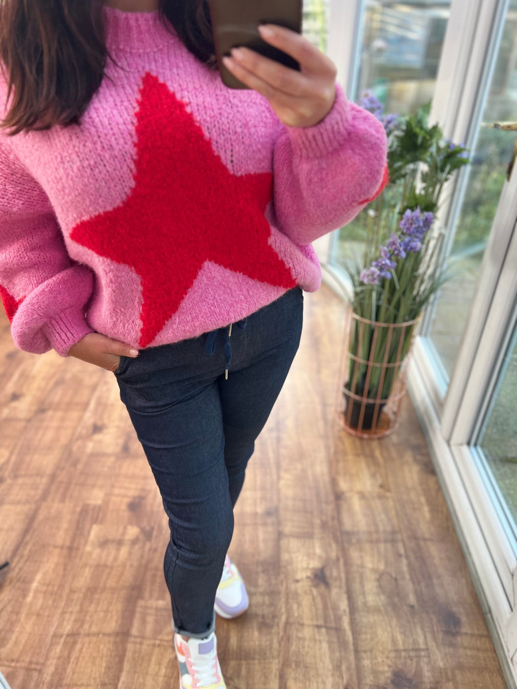 Pink star jumper