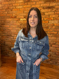 Long sleeved midi denim dress