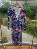 Multicolour leopard print midi dress