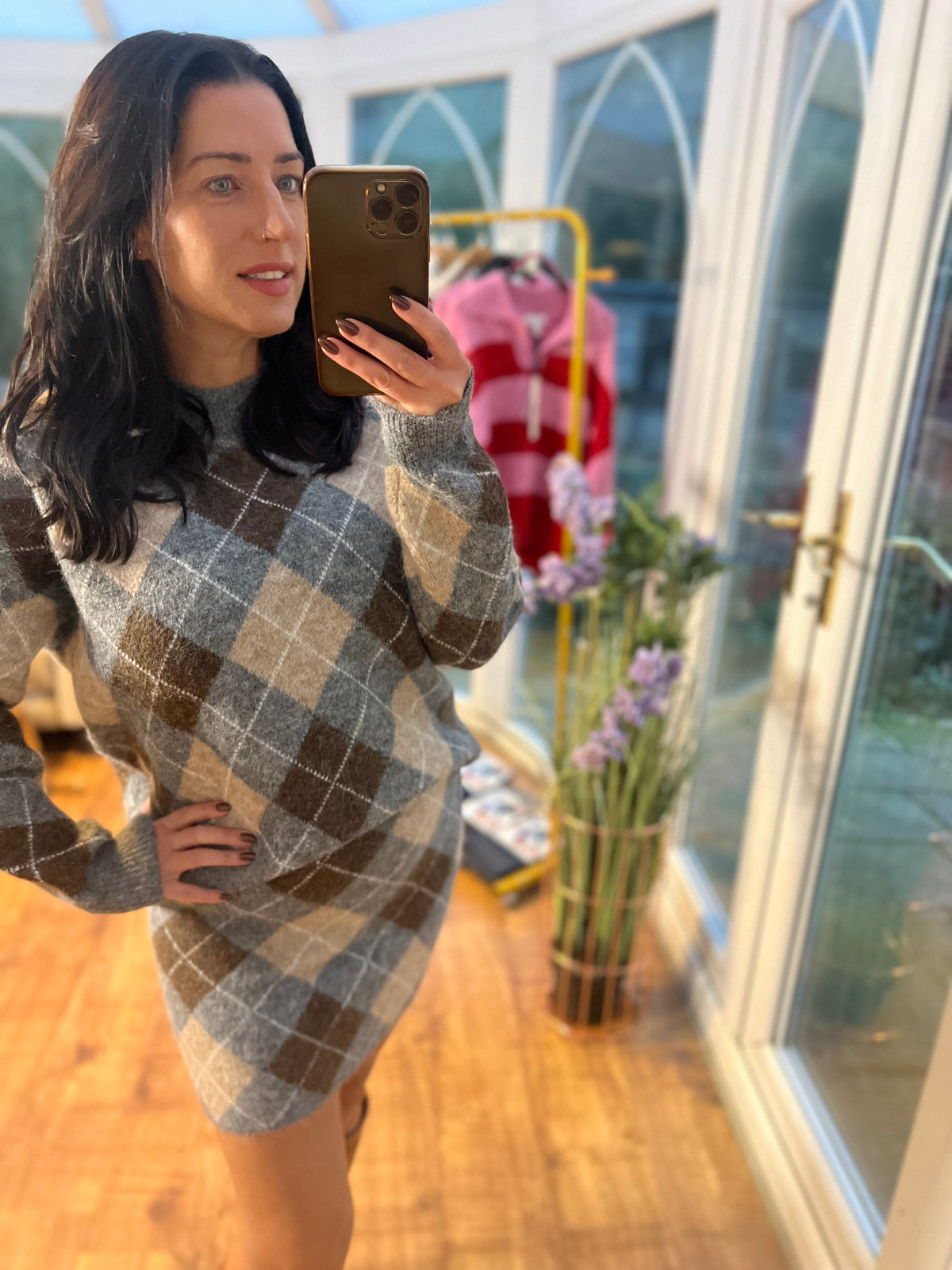 Check co ord jumper and skirt