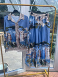 Blue art design co-ord