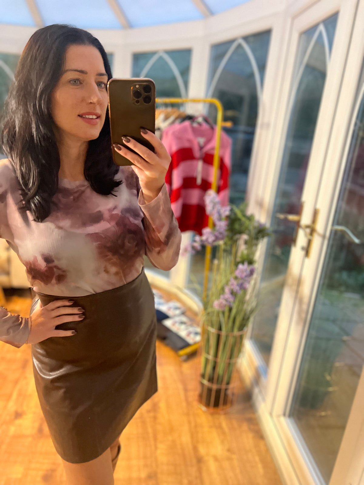 Floral mesh top