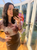 Floral mesh top