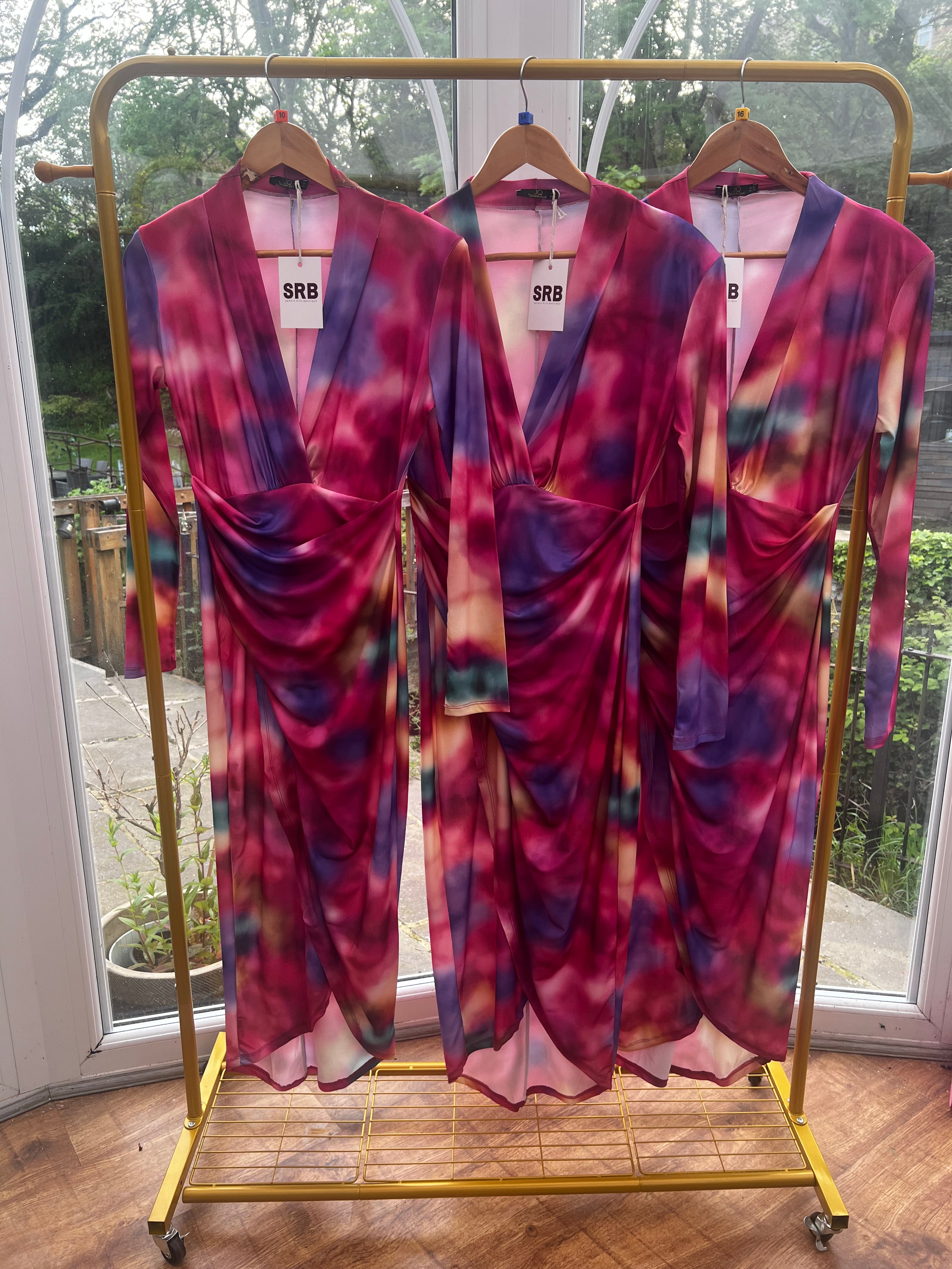 Pink wrap dress