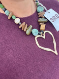 Multi-Tone Heart Pendant Necklace