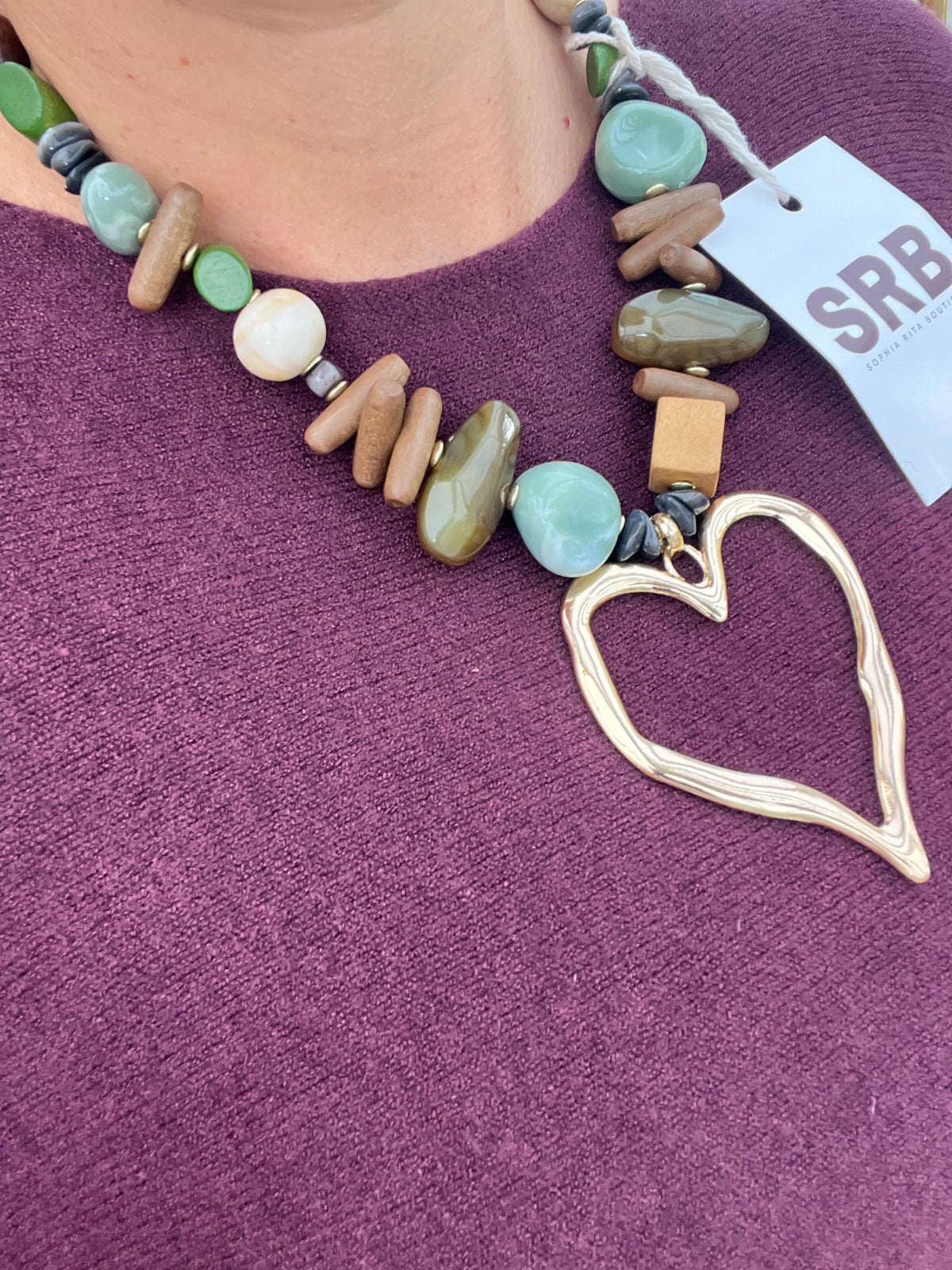Multi-Tone Heart Pendant Necklace