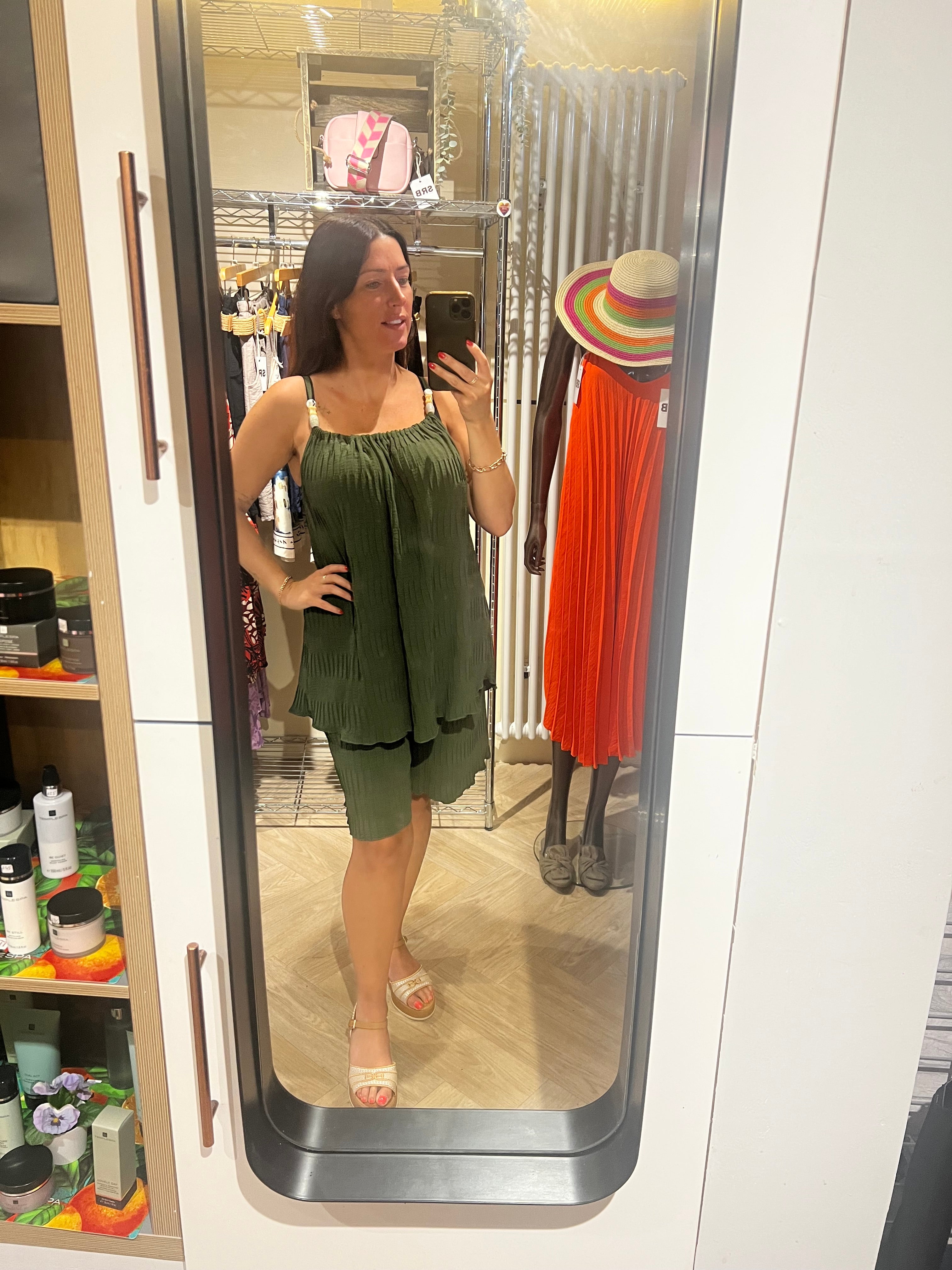 Pleated layered co-ord set