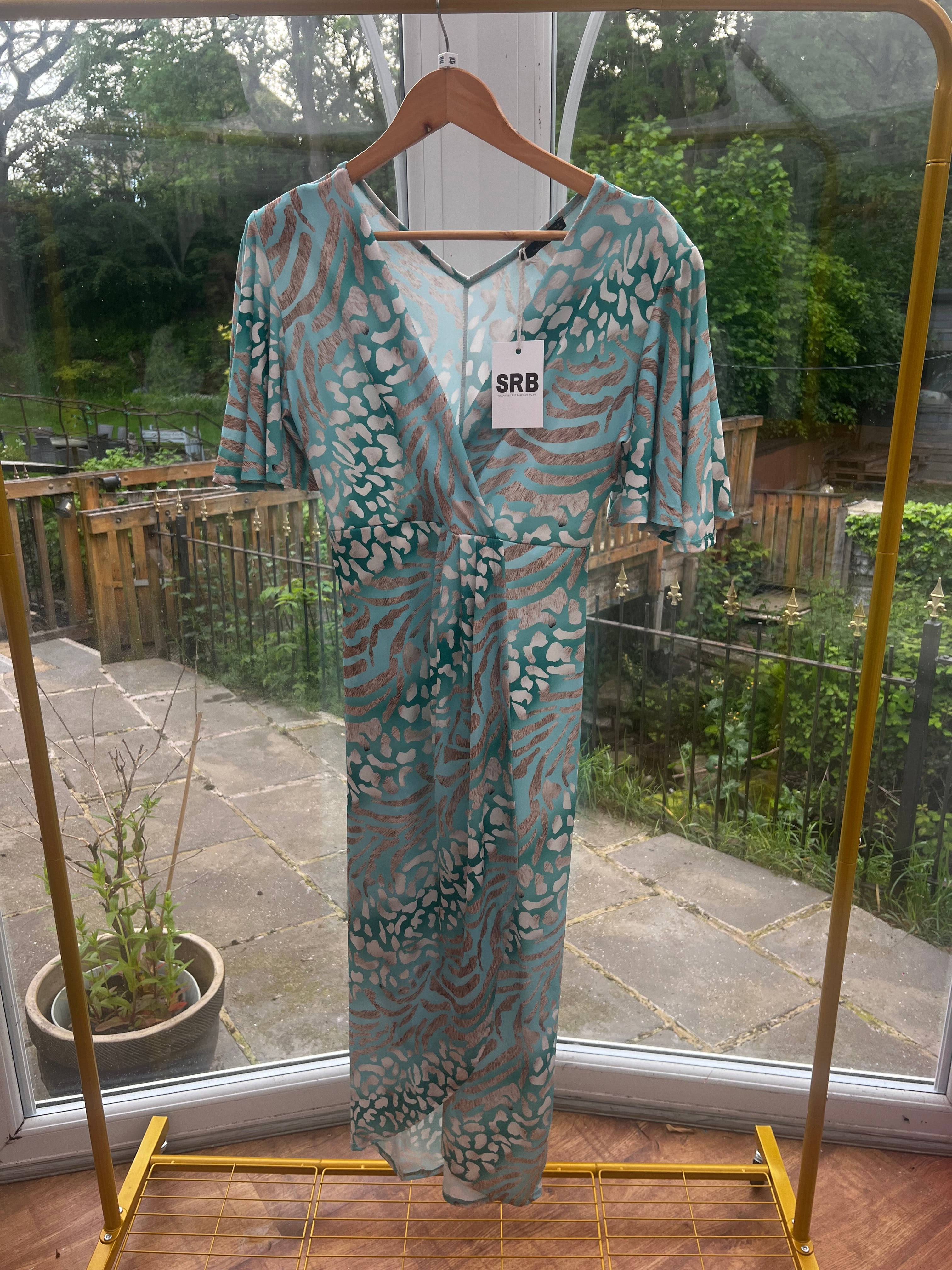 Mint leopard print dress