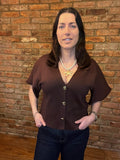 Chocolate batwing v neck top