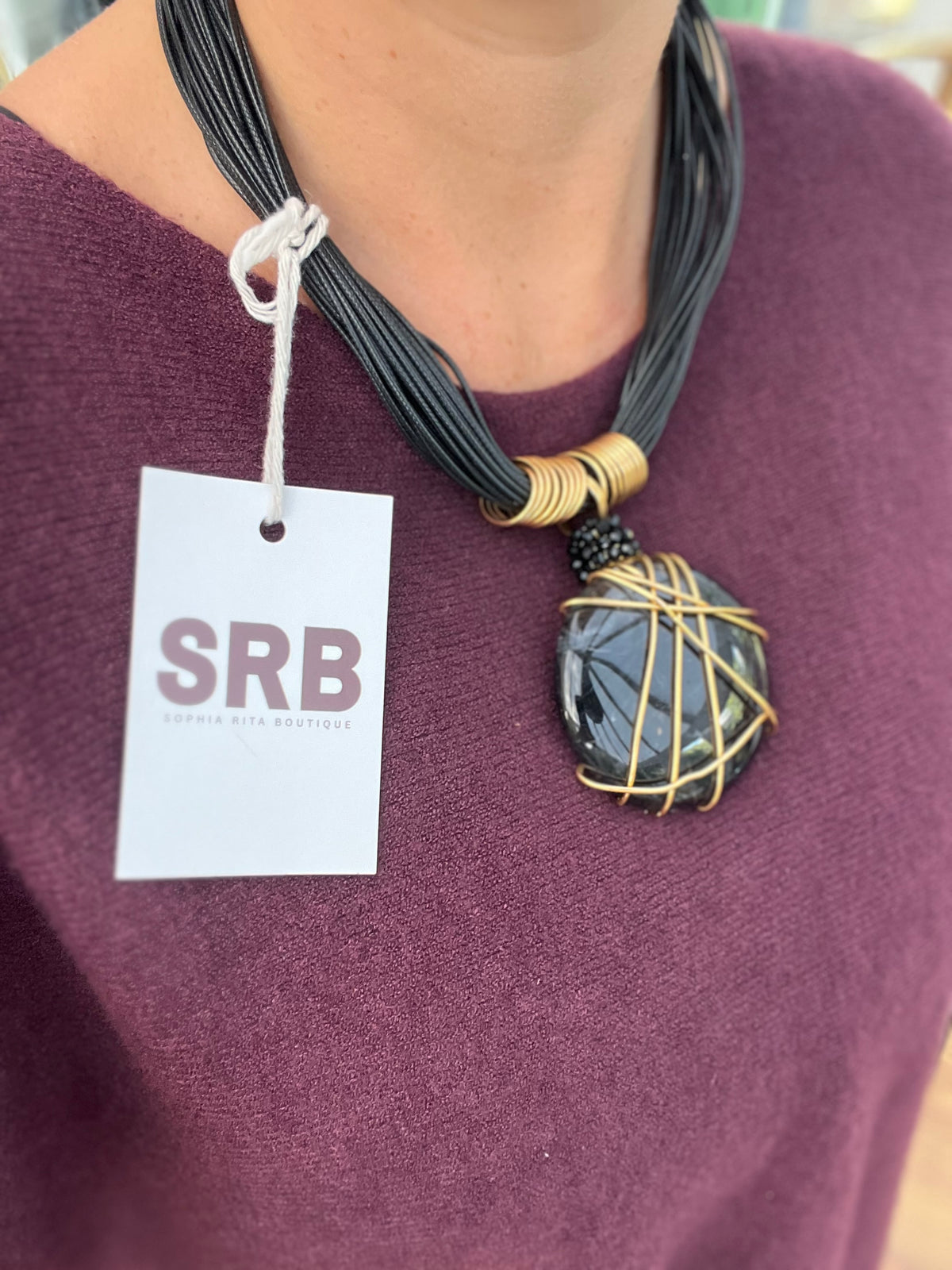Black Statement Pendant Necklace