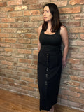 Black button skirt