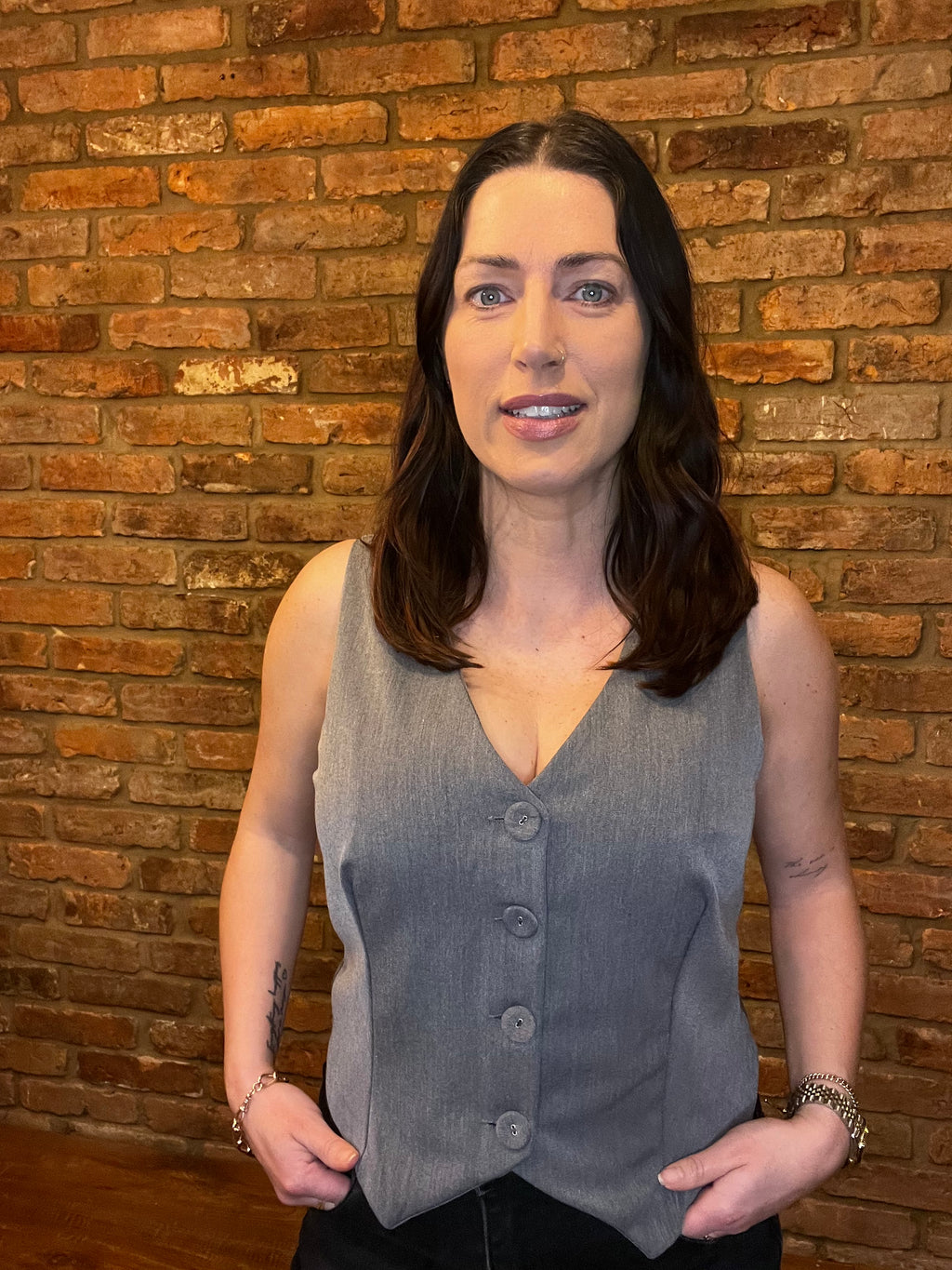 Grey button waistcoat
