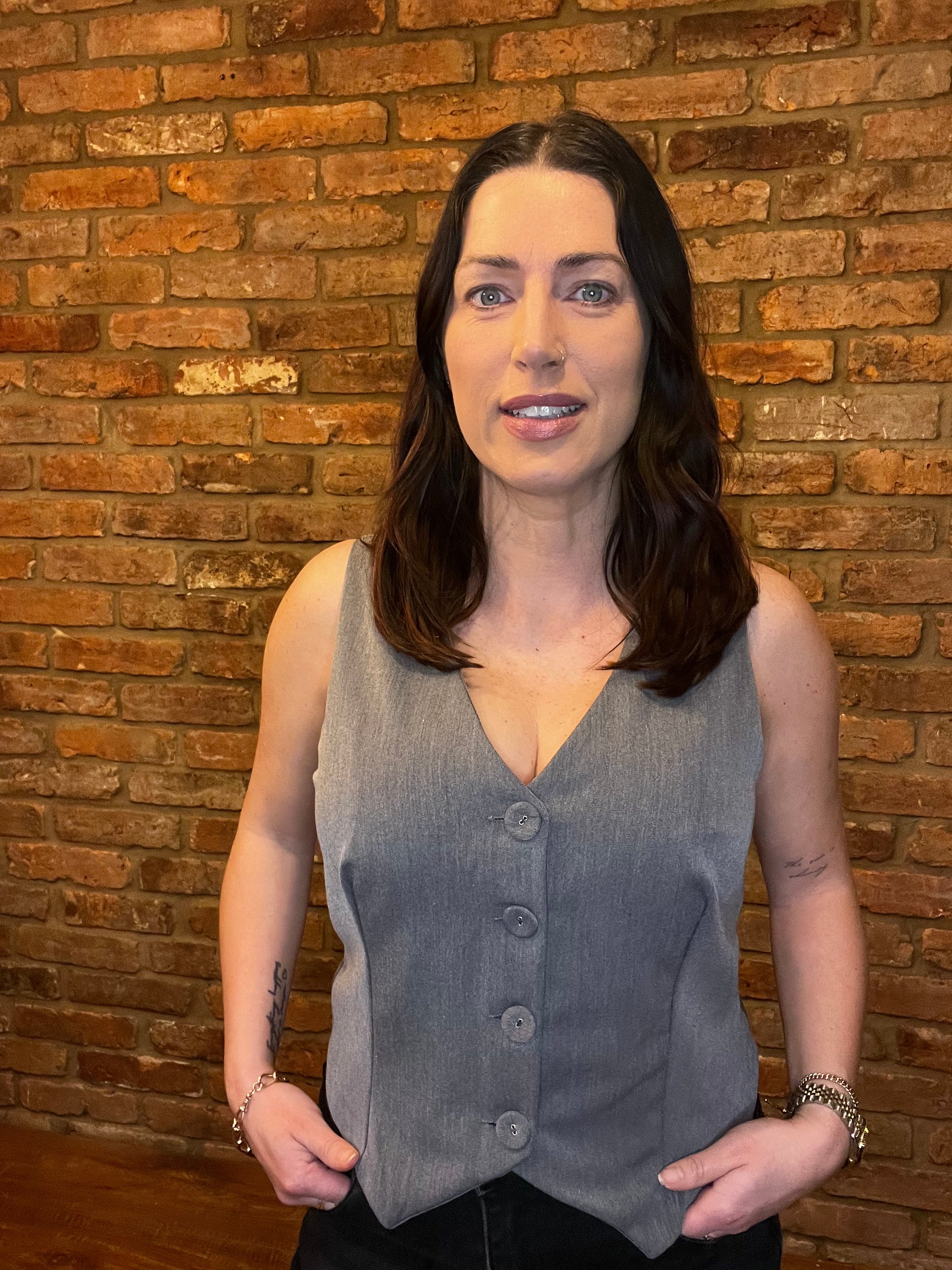 Grey button waistcoat