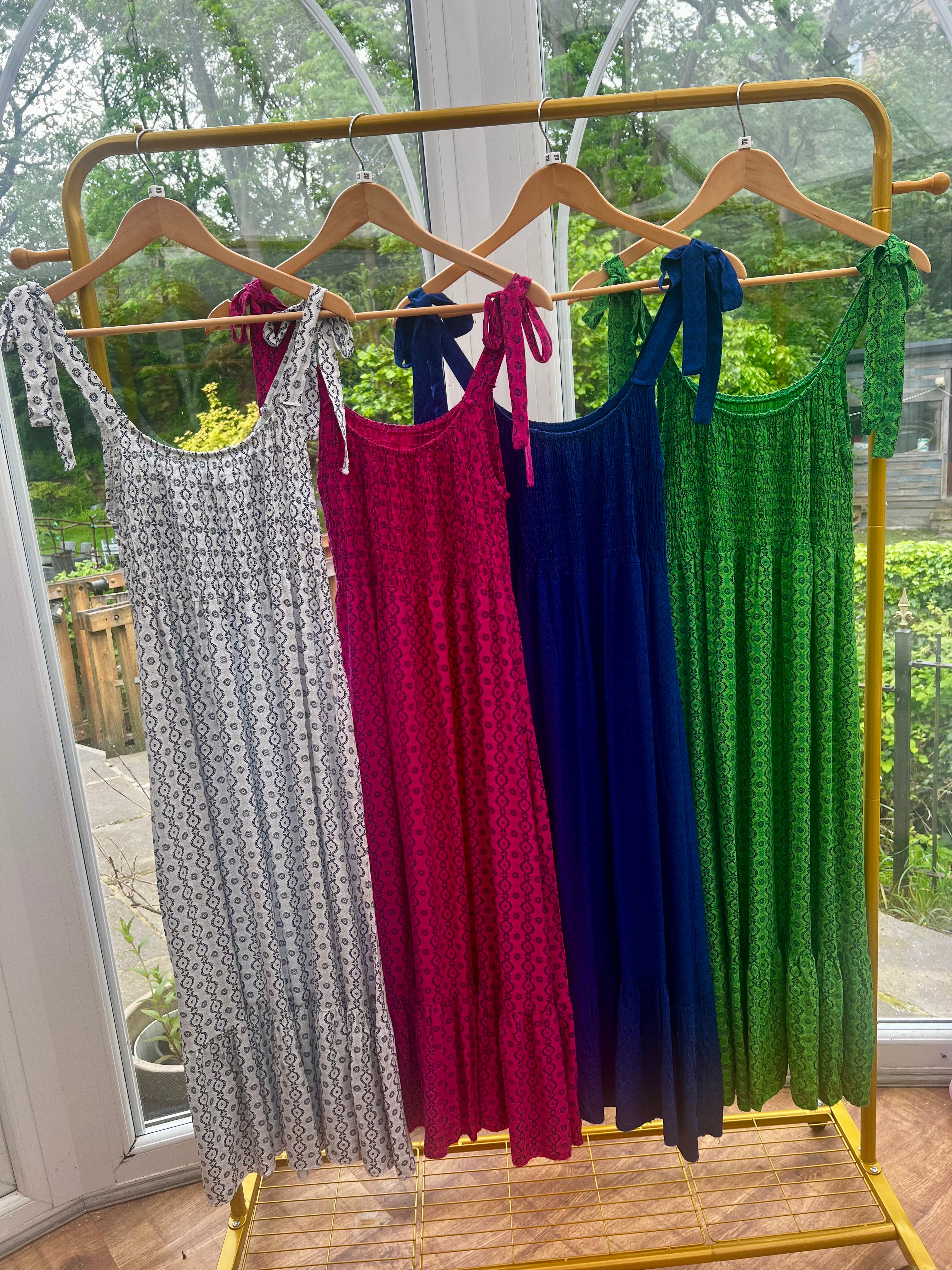 Tie shoulder maxi dress