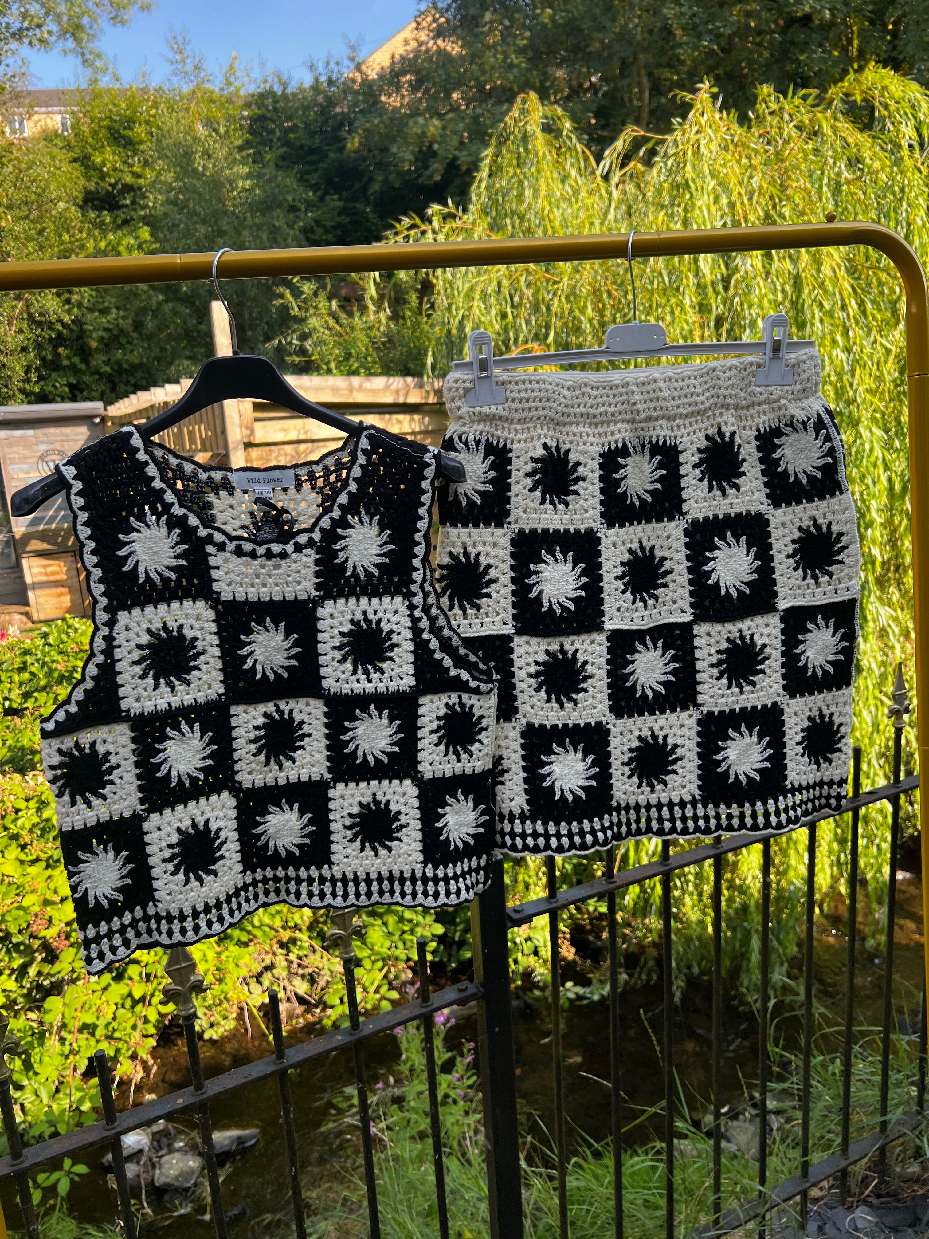 Crochet top and skirt set
