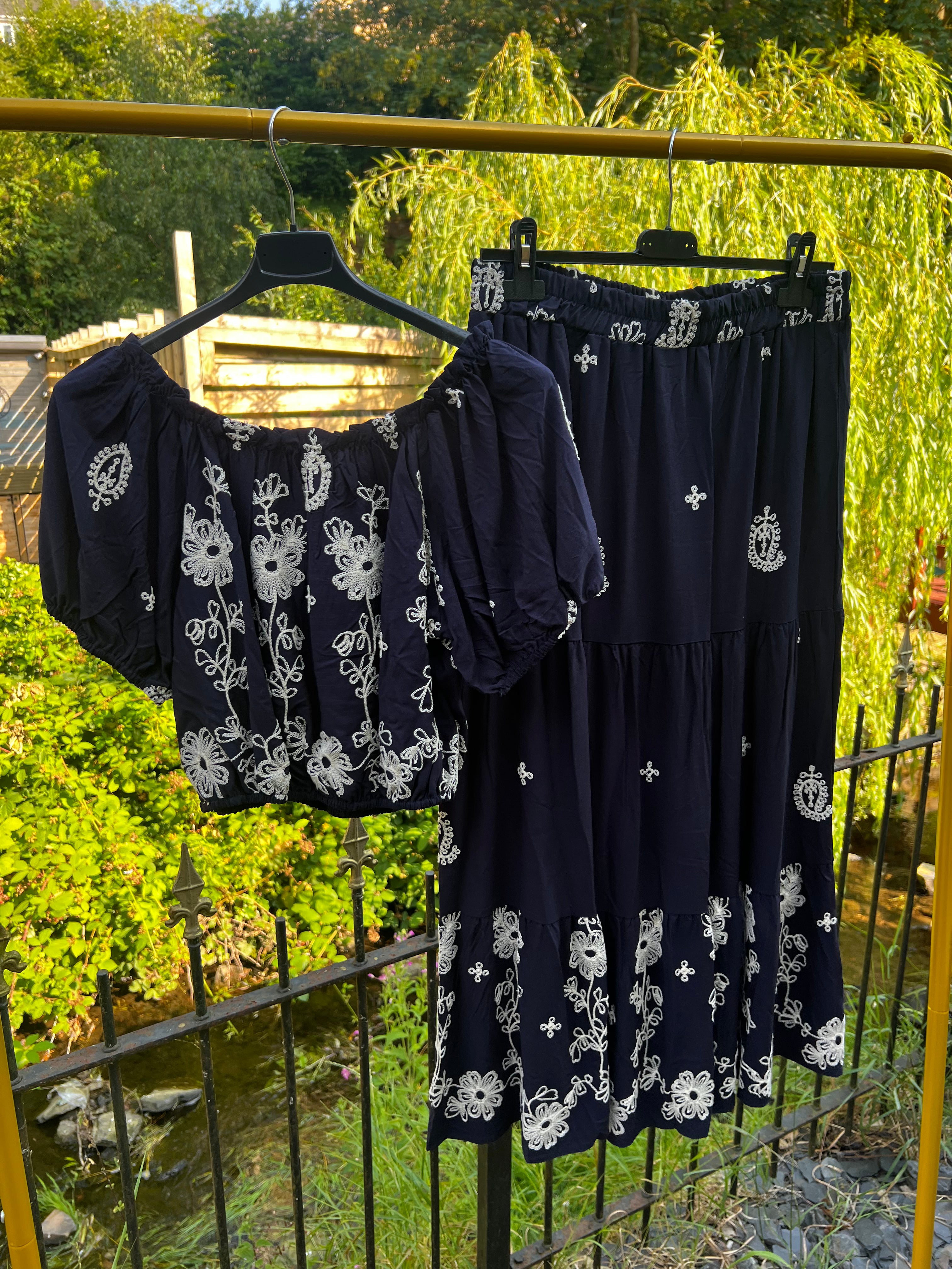Bandeau top and trouser set